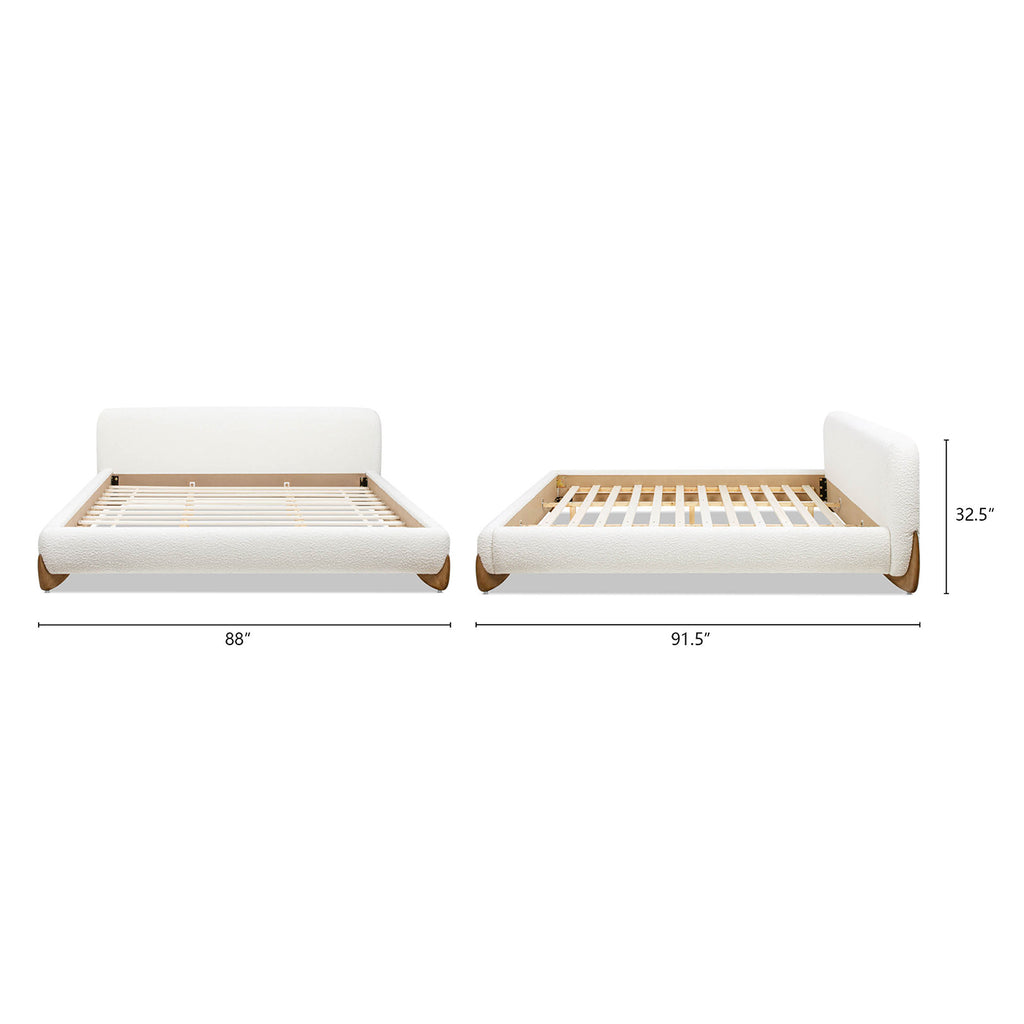 Alpine Puffy Modern Platform Bed, King