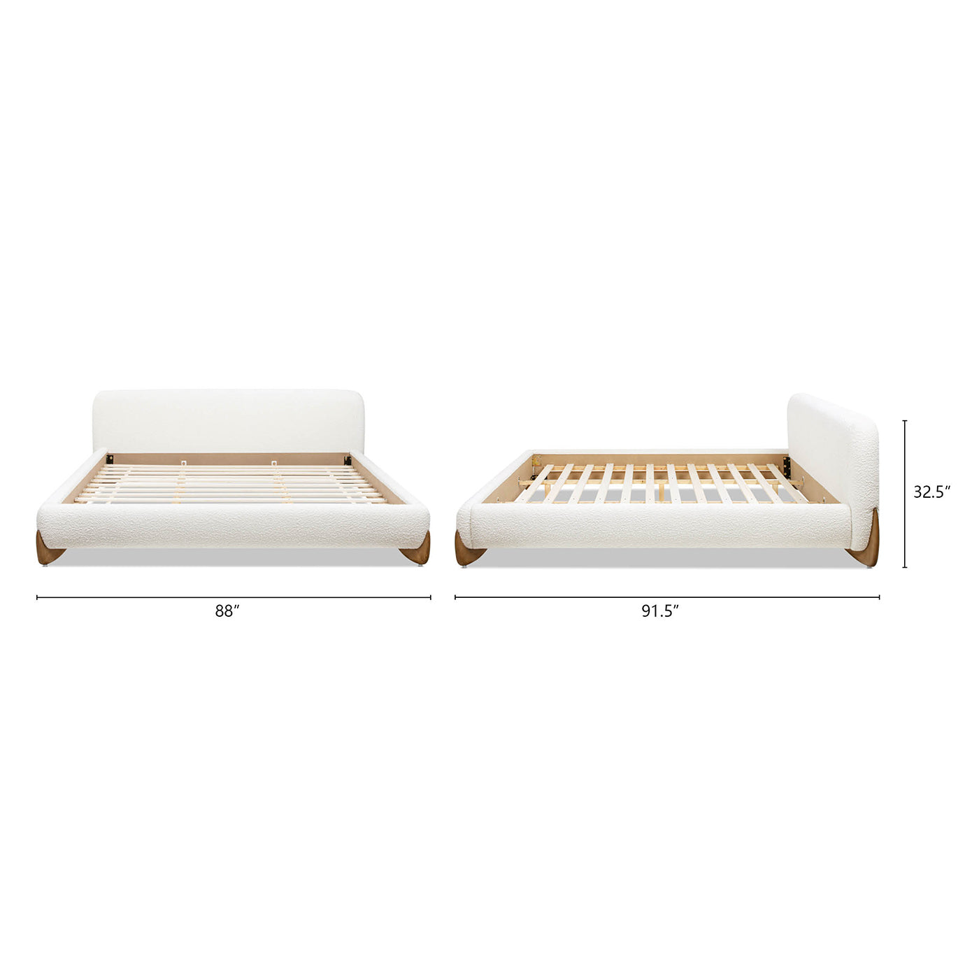 Alpine Puffy Modern Platform Bed, King