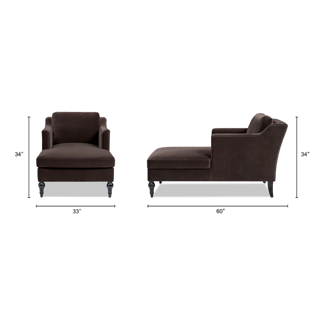 Josephine 60" Upholstered Chaise Lounge - Deep