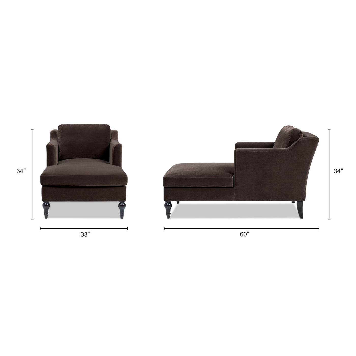 Josephine 60" Upholstered Chaise Lounge - Deep