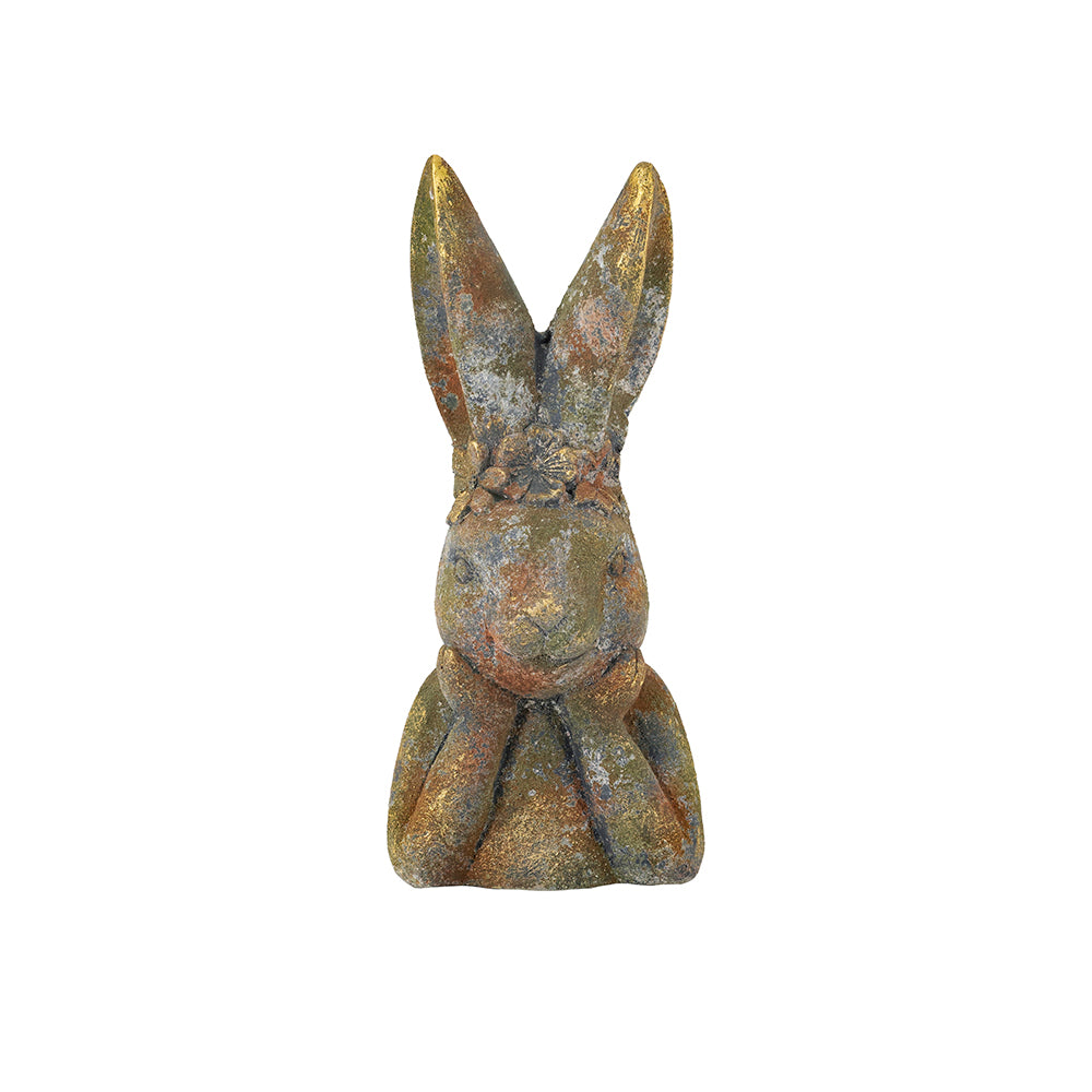 Antique Rabbit Figurine, 15.2-Inch Handcrafted Sculpture