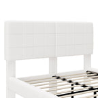 White Boucle Floating Bed with Light (Queen)