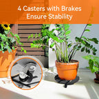 6-Pack 12" Round Plant Stand with 360° Lockable Caster Wheels