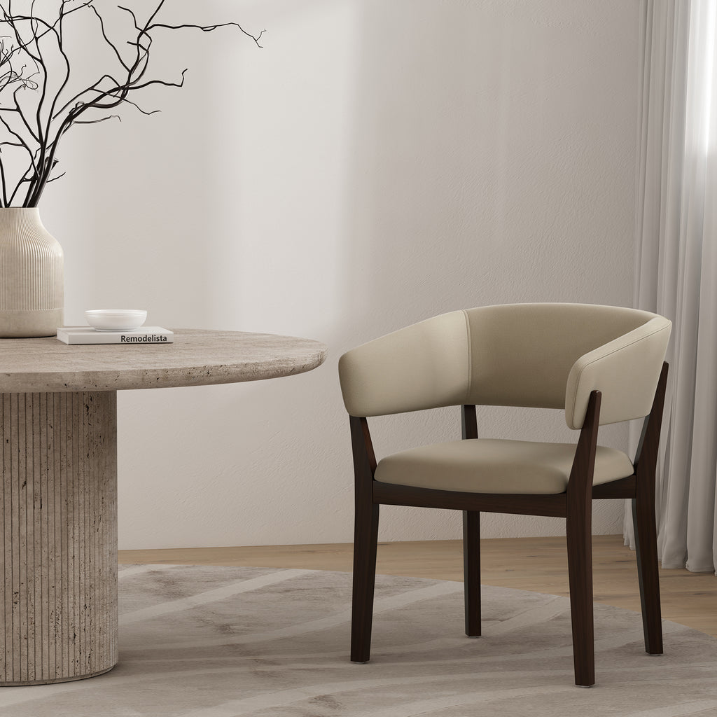Blake Wood Faux Mohair Armchair