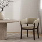 Blake Wood Faux Mohair Armchair