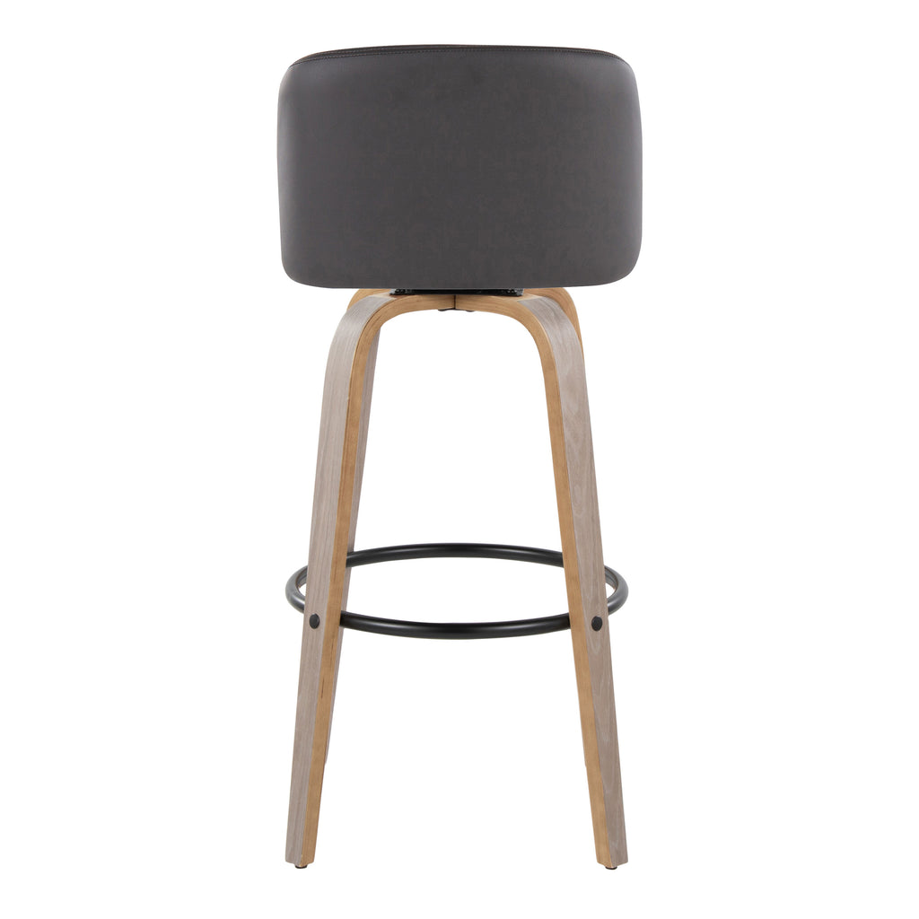 30" Contemporary Fixed-Height Barstool with Swivel in Light