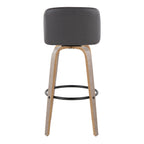 30" Contemporary Fixed-Height Barstool with Swivel in Light