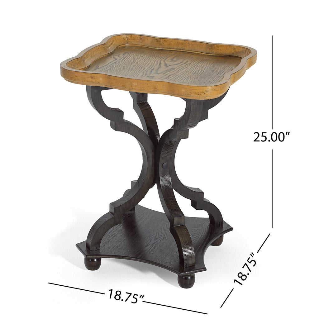 Natural and Black End Table