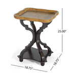 Natural and Black End Table