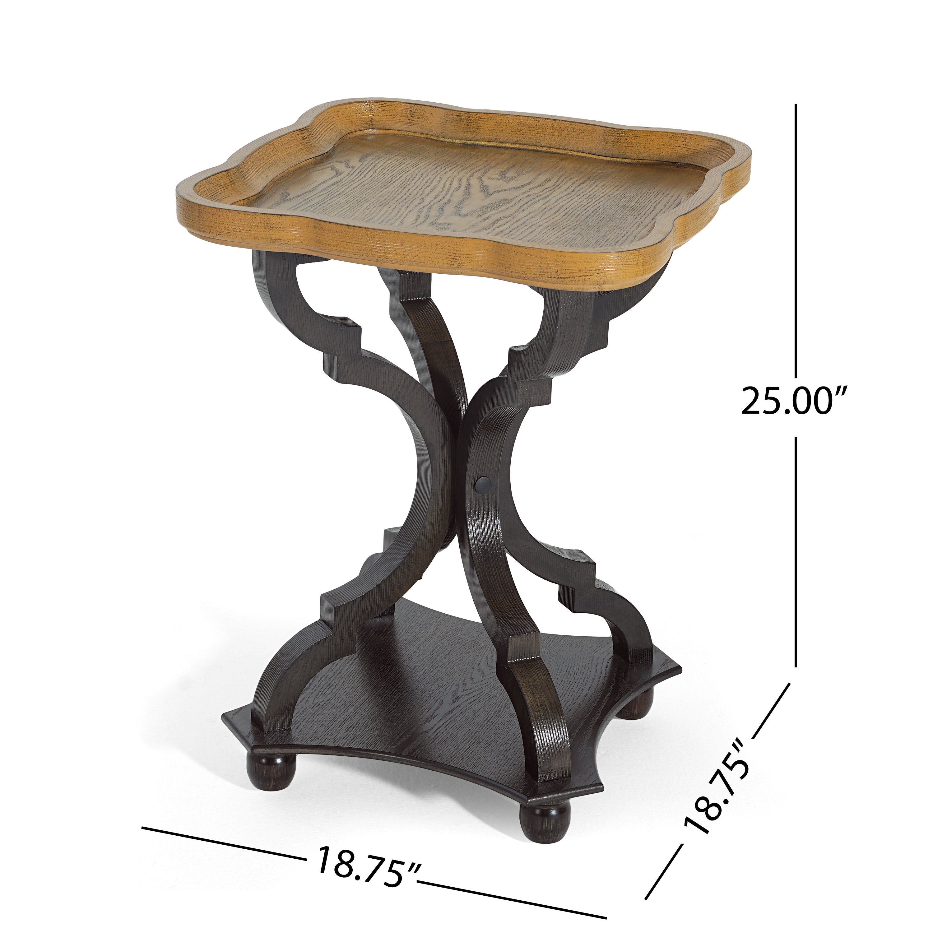 Natural and Black End Table