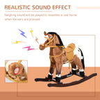 Qaba Kids Metal Plush Ride-On Rocking Horse Chair Toy