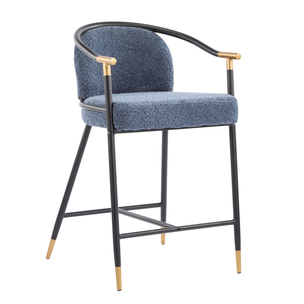 26" H Upholstered Counter Stool Set of 2 - Navy