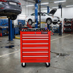 7 Drawers Multifunctional Tool Cart With Wheels - Red