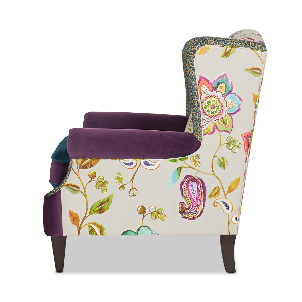 Anya Boho Chic Wingback Accent Arm Chair