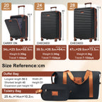 Luggage Set - 5 Piece Hardside Expandable Carry-On