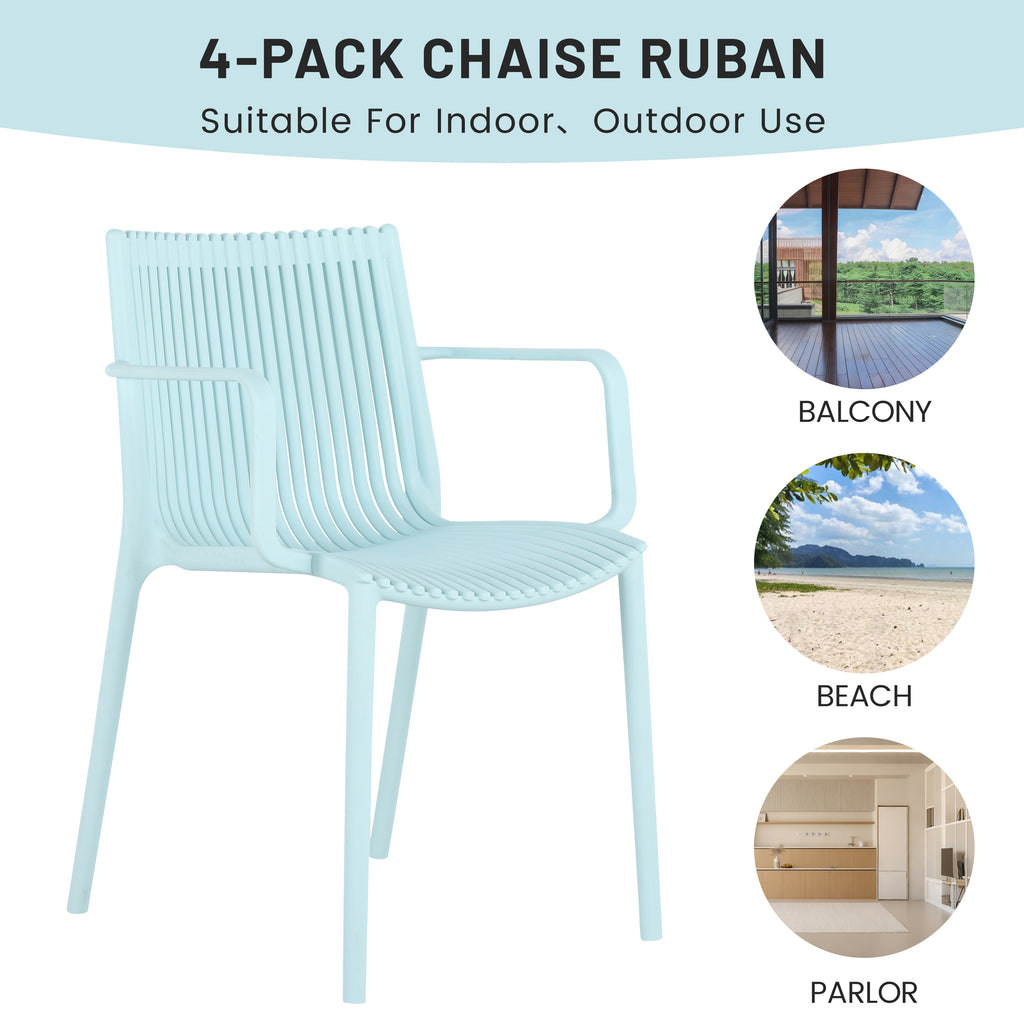 Summer 4-Piece Modern Stackable Armchair Set