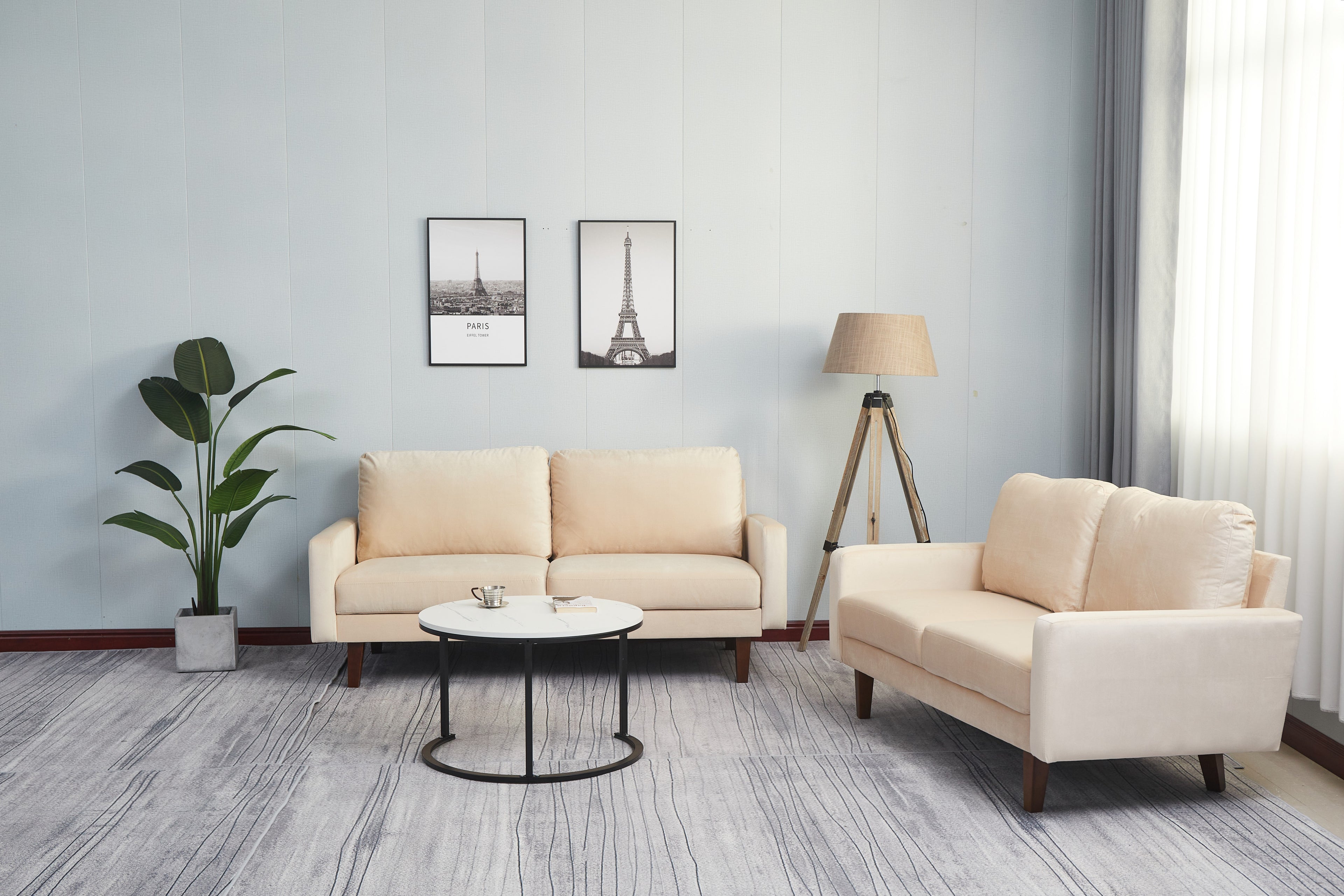 Beige Loveseat