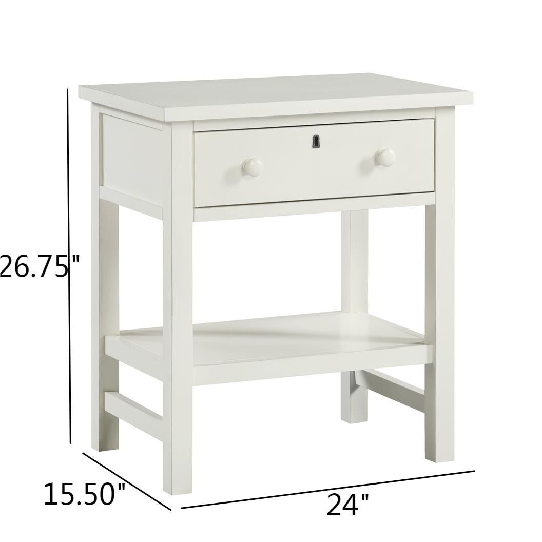Finley 1-Drawer Storage Nightstand - Antique