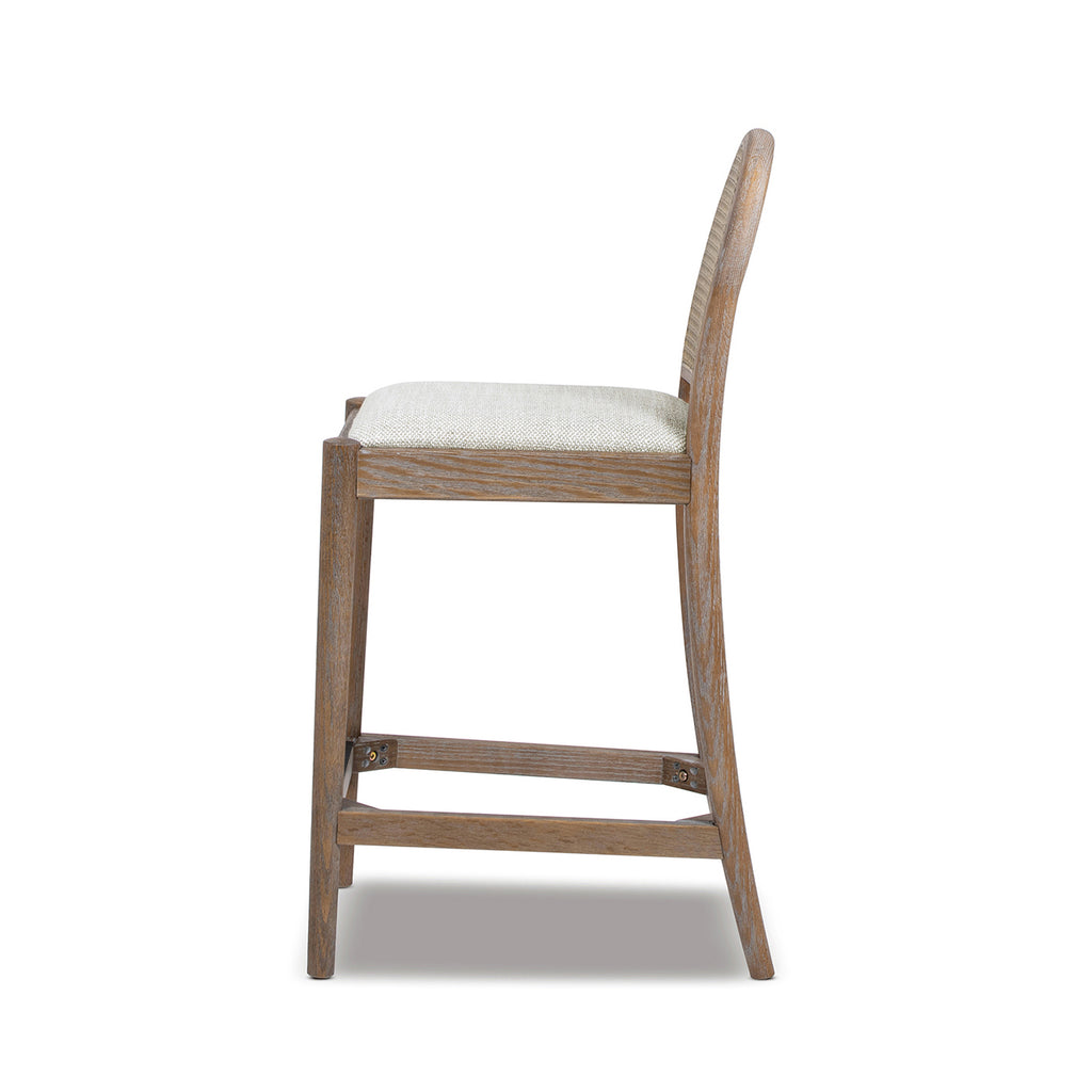 Panama 26.5" Curved Back Cane Rattan Counter Stool, Set of 2, Two-Tone Neutral