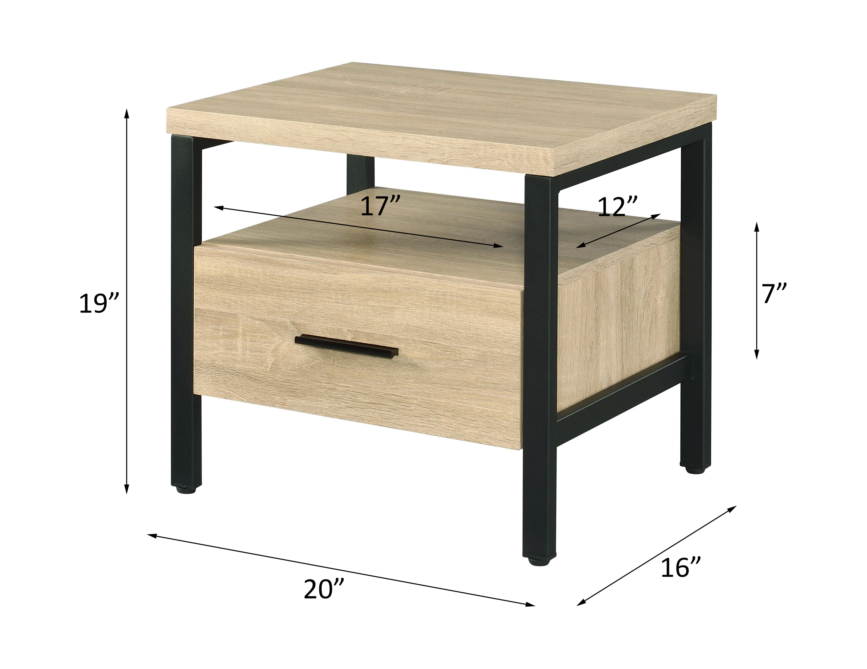 Yawan Storage Drawer Table