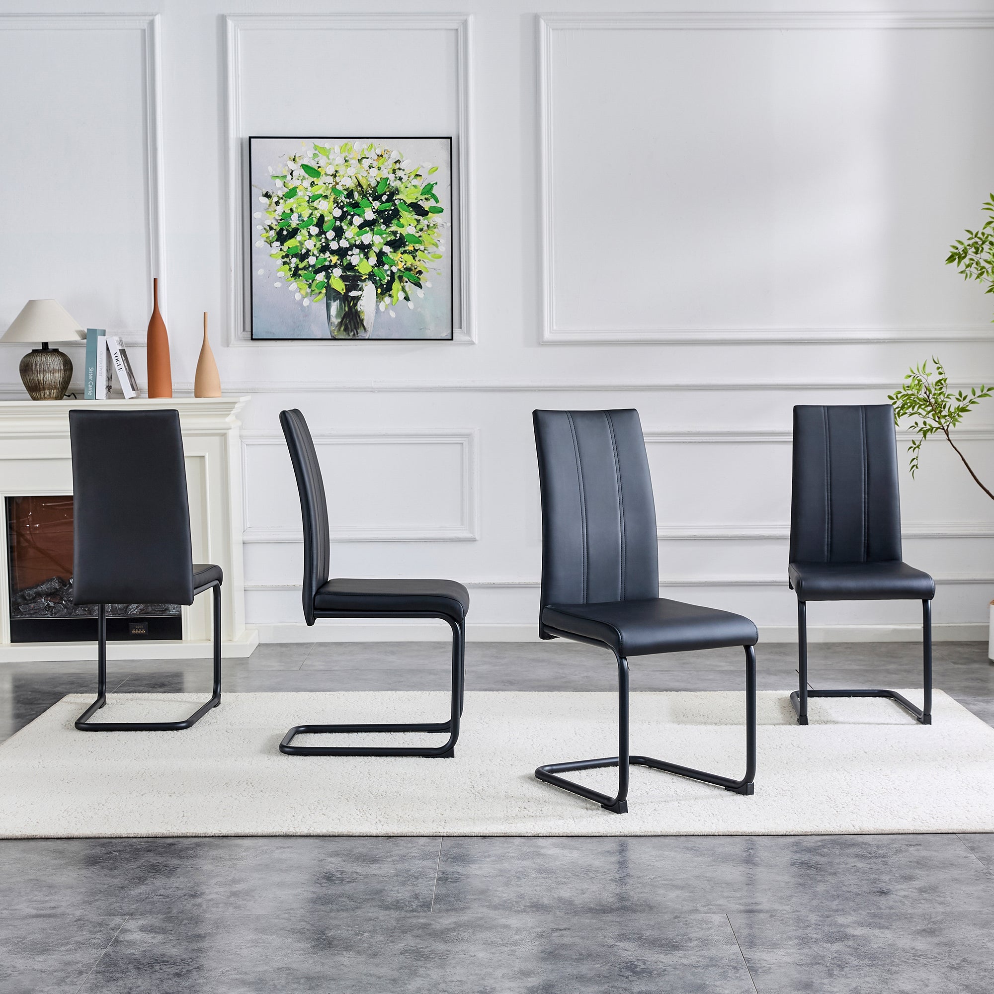 2-Pack PU Upholstered Dining Chairs