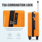 3 Piece Hard Case Luggage Set - Black & Orange