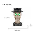 Halloween Skull Candle Holder with Glowing LED Lights