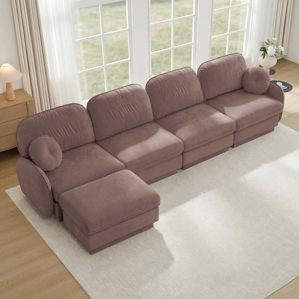 137" Oversize Chenille L-Shaped Sofa