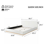Elegant Upholstered Bed With Solid Wood Frame - Queen