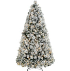 Flocked Artificial Christmas Tree with Clear Lights