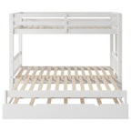 Twin Over Pull-Out Bunk Bed with Trundle, White