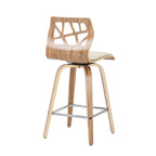 Folia Mid-Century Modern Counter Stool in Zebra Wood