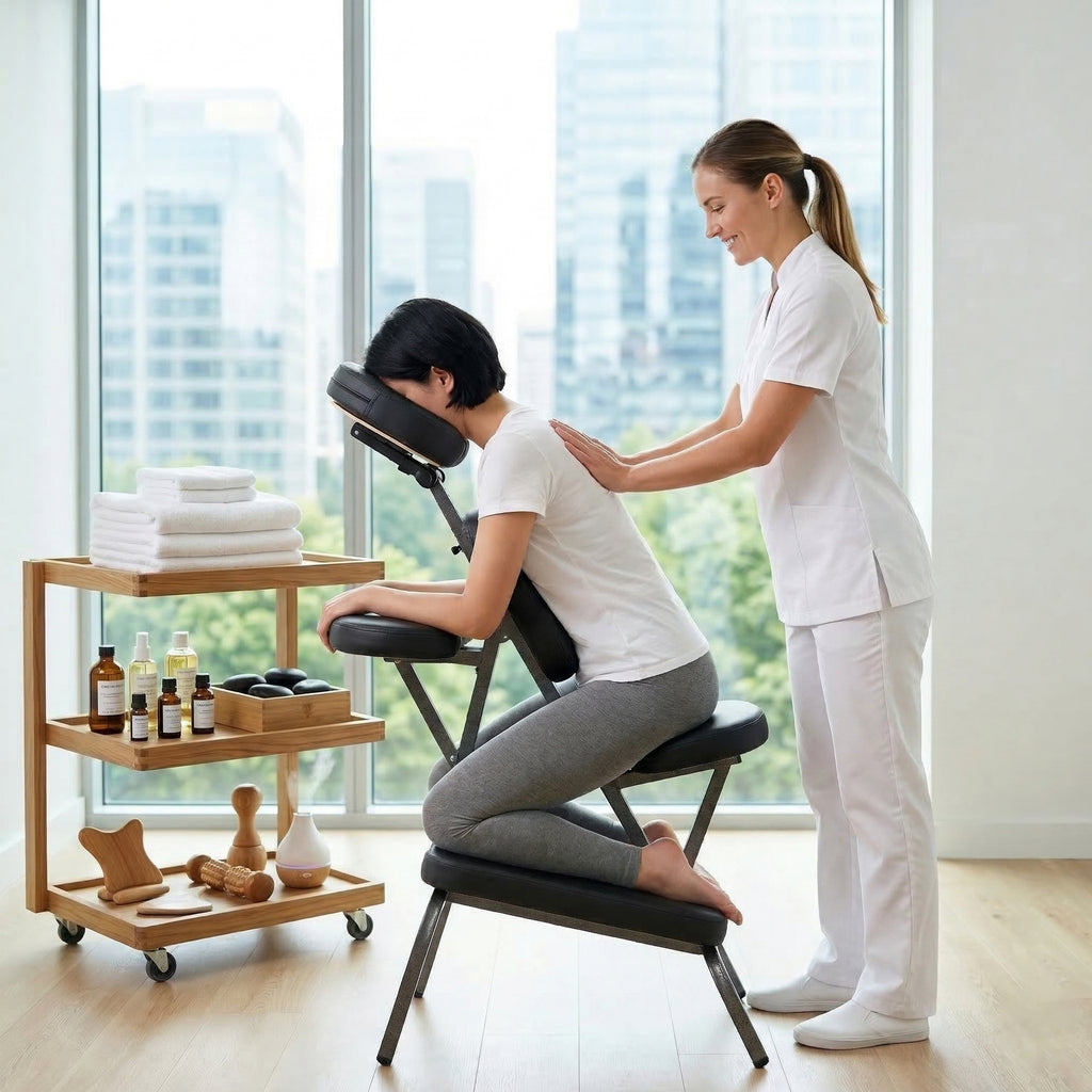 Portable Massage Chair for Tattoo and Spa with Adjustable Face Cradle