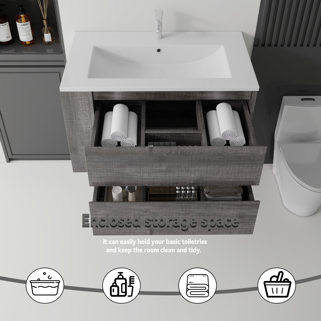 36 Inch Floating Bathroom Vanity with Sink