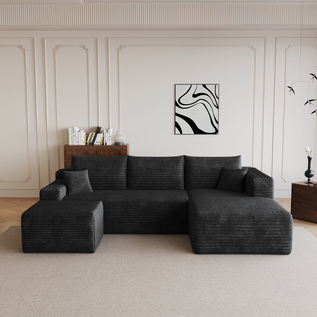 95" Cloud Sectional Sofa with Ottoman