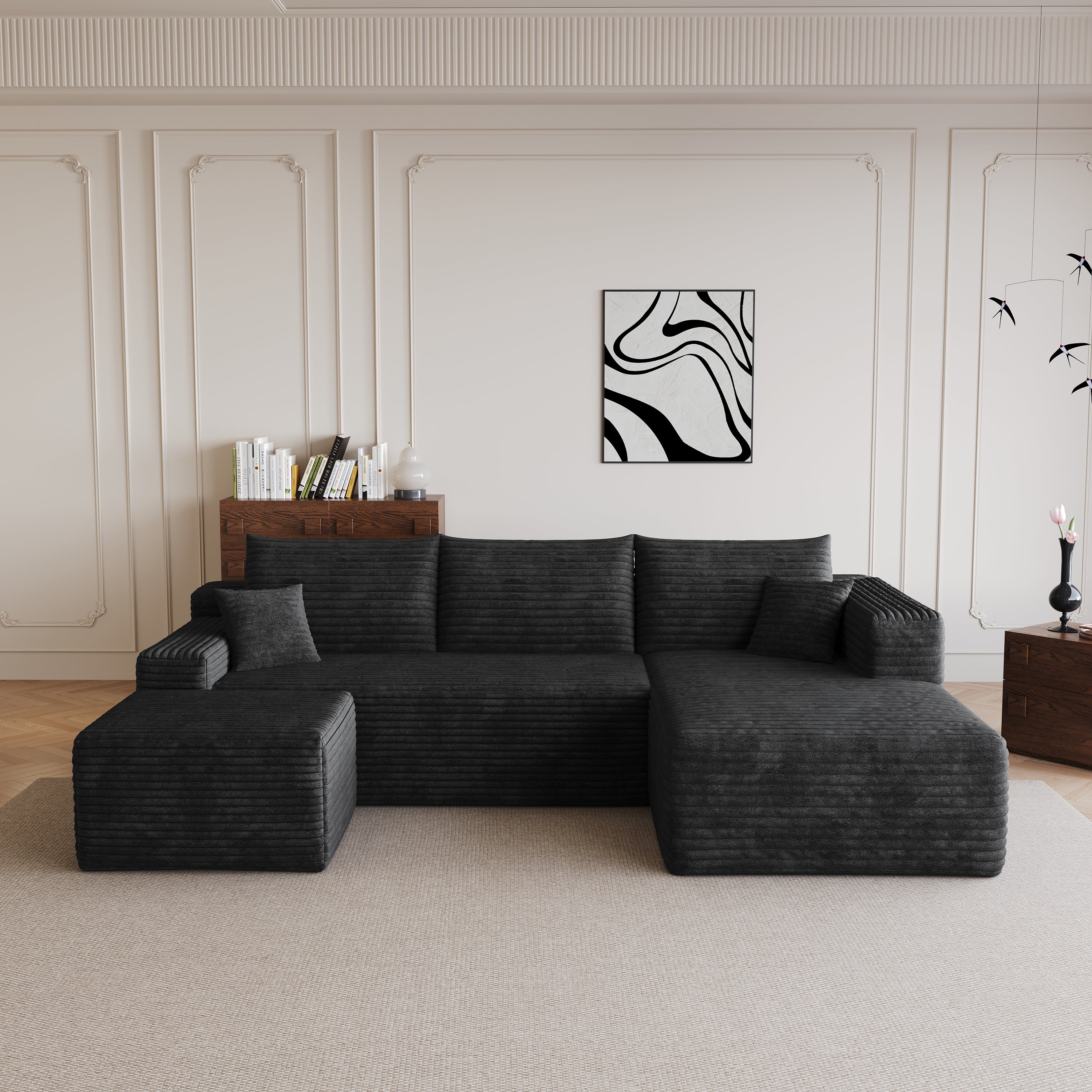 95" Cloud Sectional Sofa with Ottoman