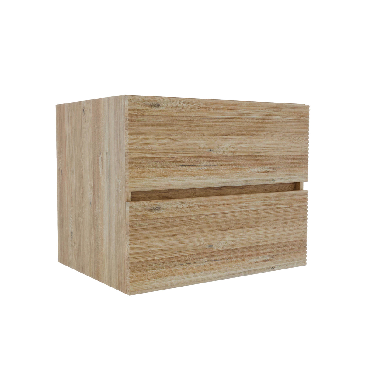 Grace 24 Rough Oak Wall-Mounted Bathroom Vanity, Double Drawer