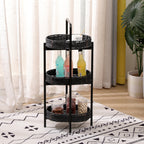 Small Handwoven Side Tables – 3-Tier Oval Organizer