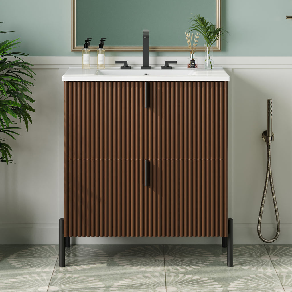 30" Bathroom Vanity with Ceramic Sink