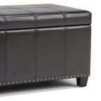 Amelia 33 Inch Wide Storage Ottoman Bench in Tanners