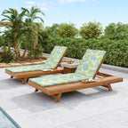 Lounge Chaise Set - Premium Acacia Wood with Cushions