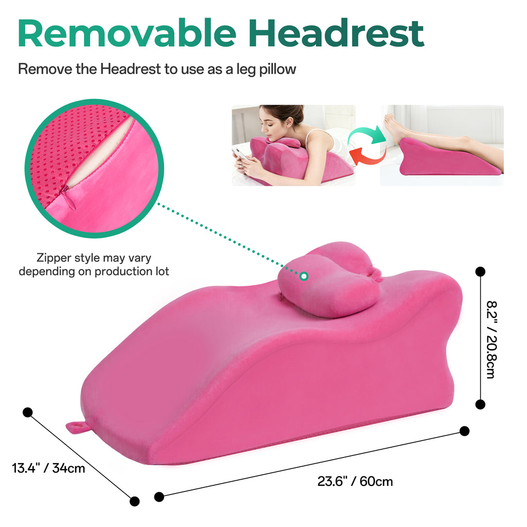Ergonomic Spinal Posture Support & Multi-Functional Bed Pillow - Pink