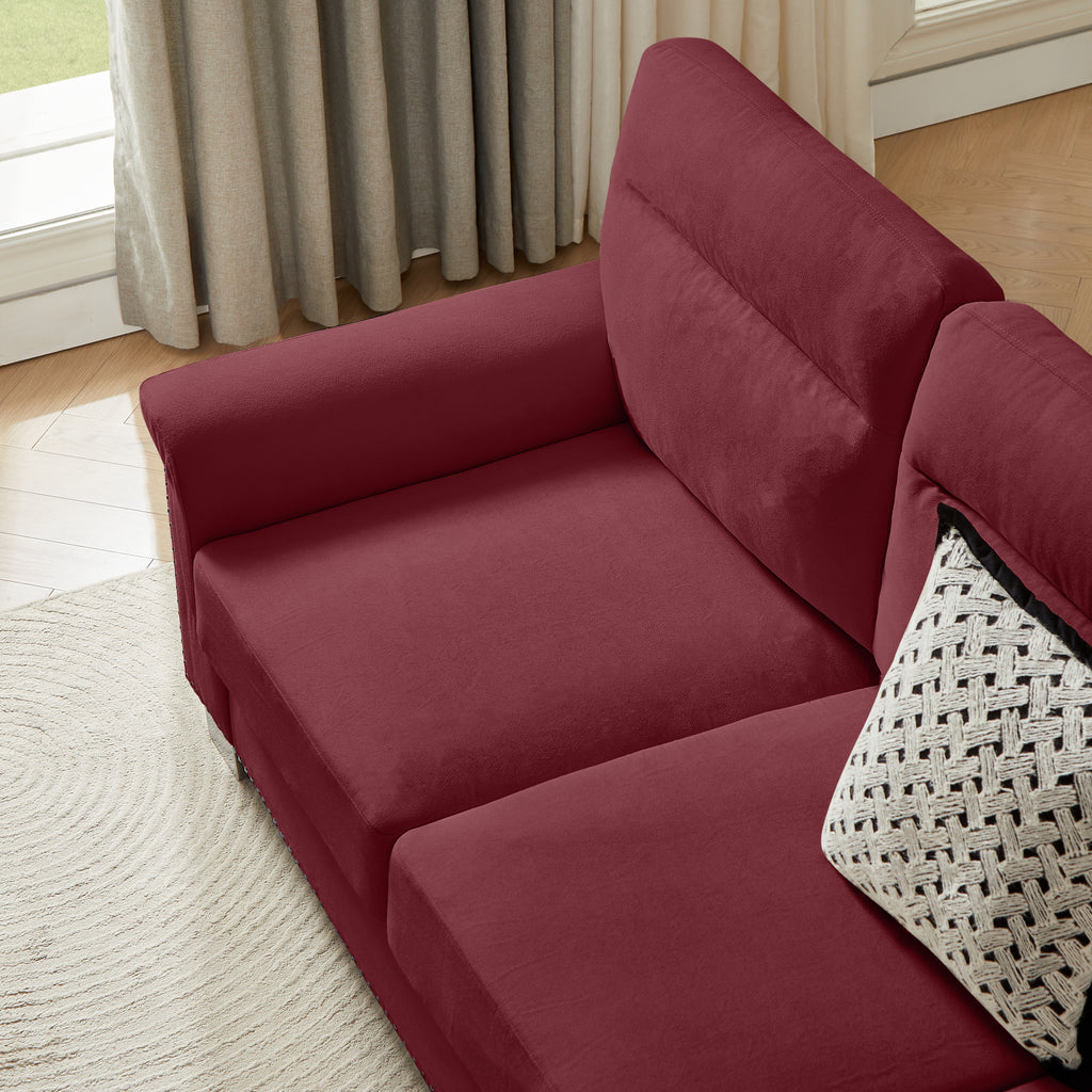 Modern Compressed Snowfleece Fabric 3-Seater Sofa
