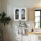 Wall Cabinet with Arched Glass Doors
