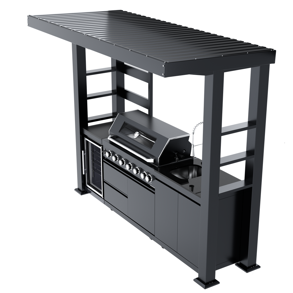 108-Inch 6-Burner Deluxe Stainless Steel Gas Outdoor Kitchen Grill