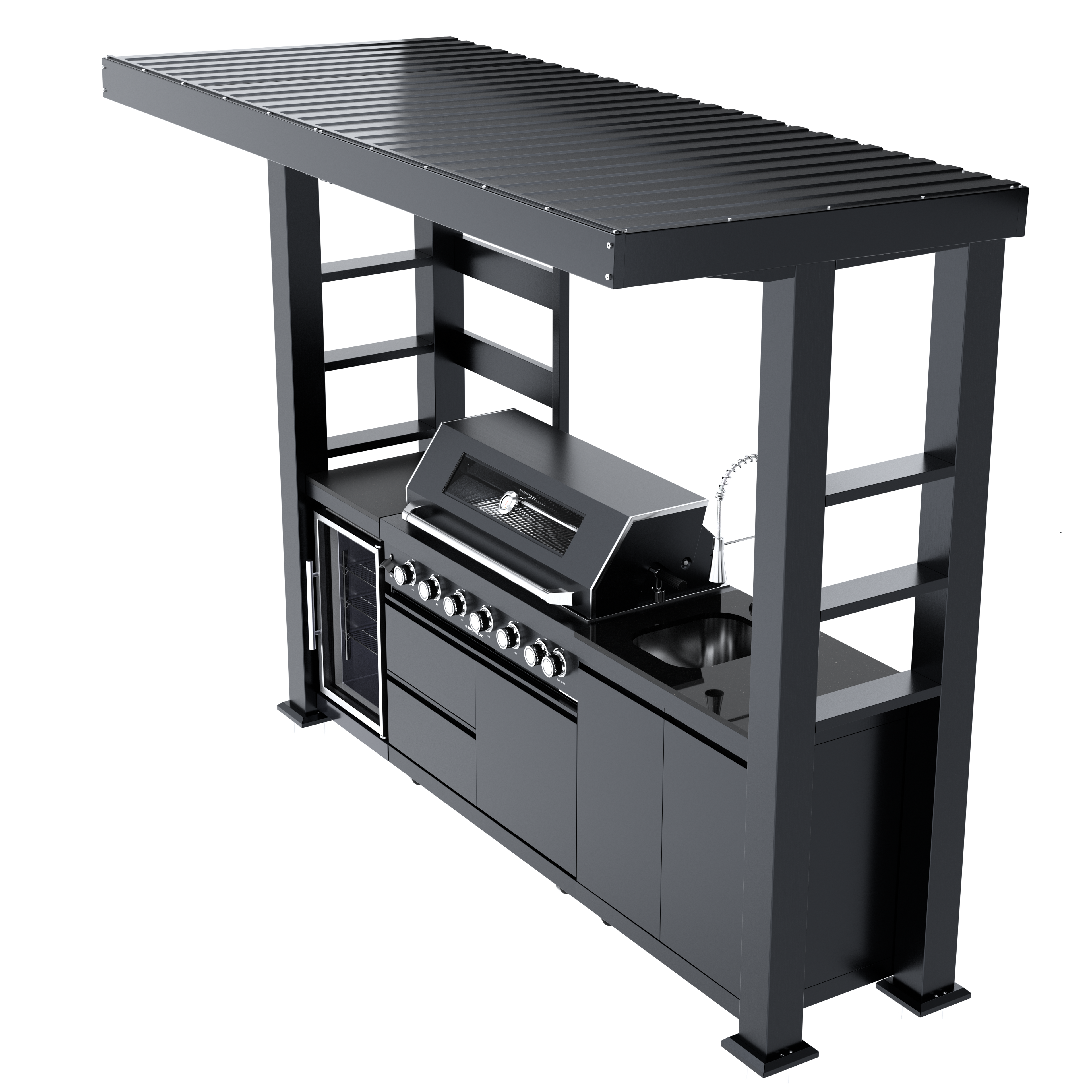108-Inch 6-Burner Deluxe Stainless Steel Gas Outdoor Kitchen Grill