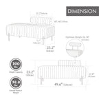 49.6" Wide Upholstered Mini Loveseat with Metal Legs