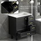 30" Black Bathroom Vanity