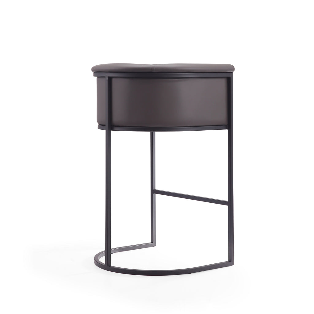 Cosmopolitan Metal Upholstered Barstool in Graphite