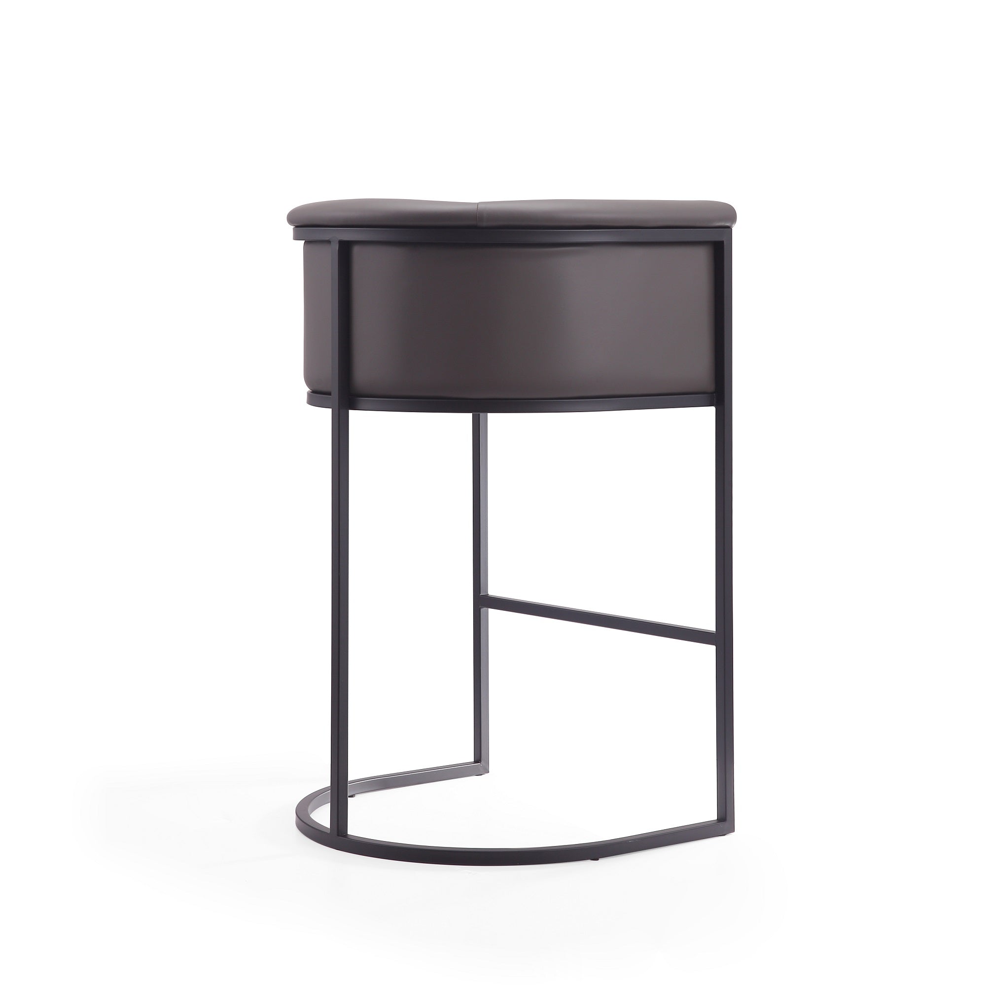 Cosmopolitan Metal Upholstered Barstool in Graphite